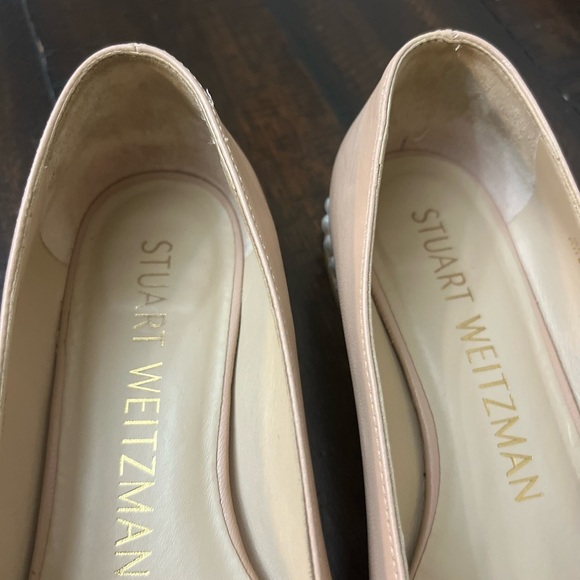 Stuart Weitzman Tan and Black Flats Pearl Heel Leather . Size 8B - Picture 9 of 10